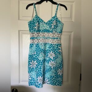 Lilly Pulitzer Blue Sleeveless Spaghetti Strap Sundress